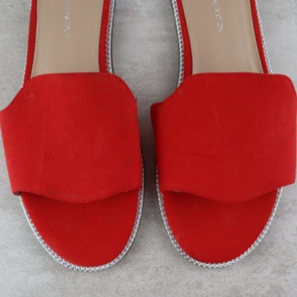 BCBGeneration Womens Size 6.5 Red Zahara Suede Slip On Flats Sandals - Picture 7 of 11